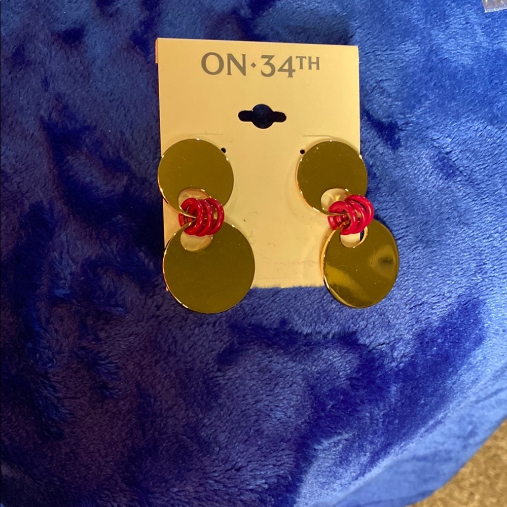 Macy’s On 34th Gold and Pink Earrings